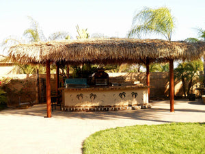 Mexican Palm Tiki Thatch Runner Roof Roll 36"x 30' - Palapa Umbrella Thatch Company Online