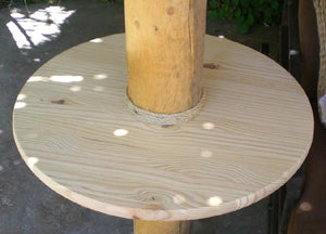 Palapa Umbrellas Round Pinewood Table - Palapa Umbrella Thatch Company Online