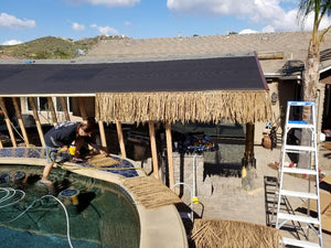 C7 Synthetic Artificial Thatch Panel 38"Lx24"H "Class A Fire Rated" - Palapa Umbrella Thatch Company Online